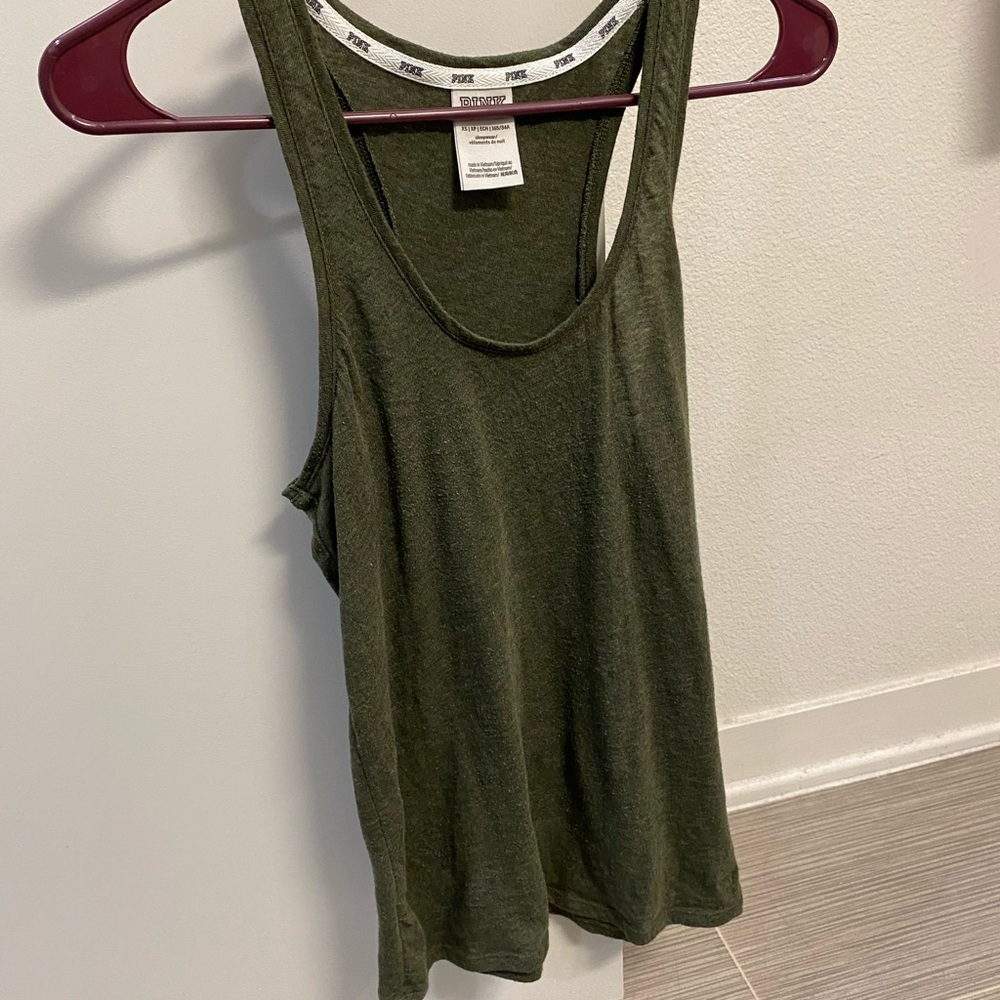 Women’s green racer back tank top